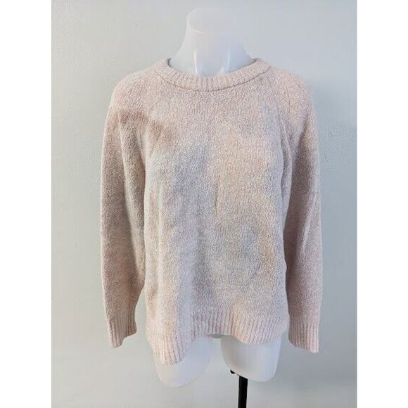 Lavie Womens Sz XL Knit Sweater Pullover Light Pink Wool Nylon Blend Crew Neck - Picture 2 of 10